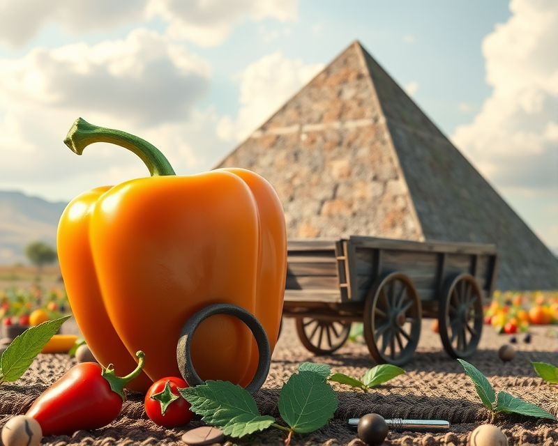 bell pepper, wagon, pyramid